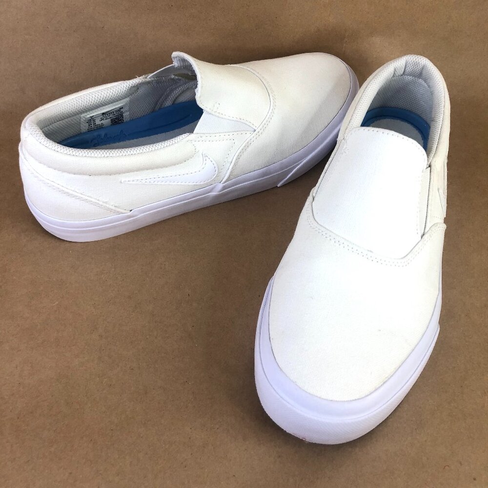 Nike SB Charge Slip On Shoes White Skateboard Wmn's Sz. 7